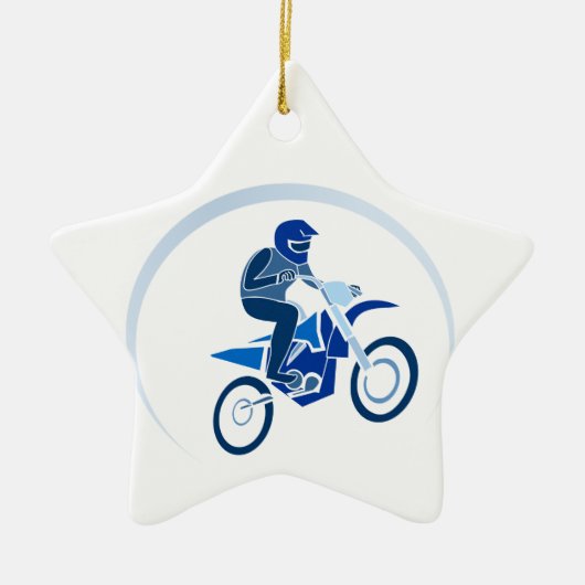 Dirt Biker Vector Biking Keramisch Ornament (Voorkant)