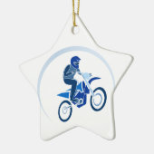 Dirt Biker Vector Biking Keramisch Ornament (Links)