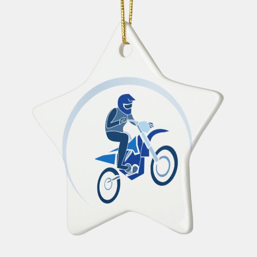 Dirt Biker Vector Biking Keramisch Ornament (Links)