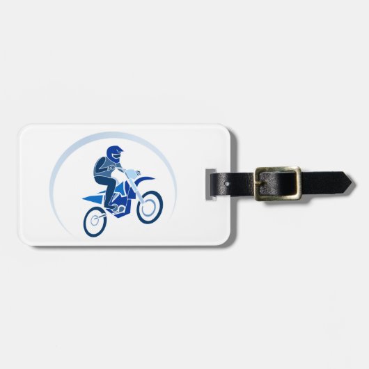 Dirt Biker Vector Fietserij Bagagelabel (Voorkant horizontaal)