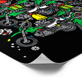 Dirt Bikes Kerstboom Kerstmis Motocross Mannen Jon Poster (Hoek)
