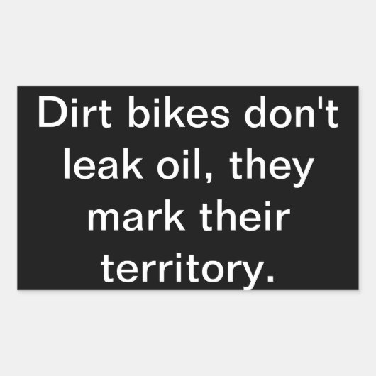 Dirt Bikes lekt geen olie' ATV/Vehicle Sticker (Voorkant)