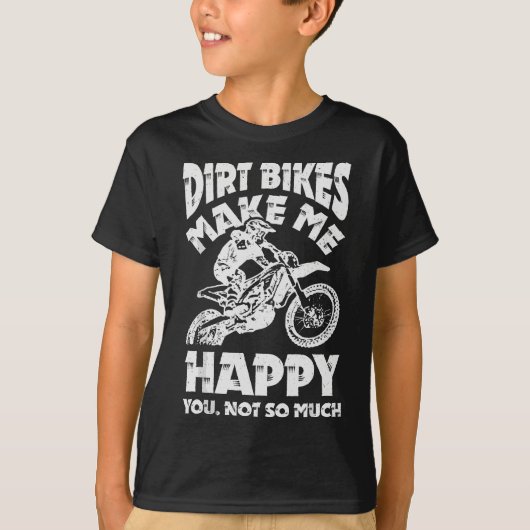 Dirt Bikes maakt me blij met Motocross Enduro Bike T-shirt (Voorkant)