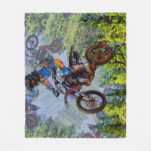 Dirt Biking Fools- Motocross Racer Fleece Blanket (Voorkant)