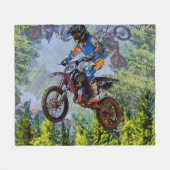 Dirt Biking Fools- Motocross Racer Fleece Blanket (Voorkant (Horizontaal))