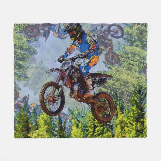 Dirt Biking Fools- Motocross Racer Fleece Blanket Deken (Voorkant (Horizontaal))
