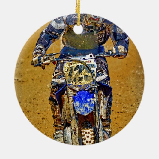 Dirt-Biking Moto-X Champ Designer #Gift Keramisch Ornament (Achterkant)