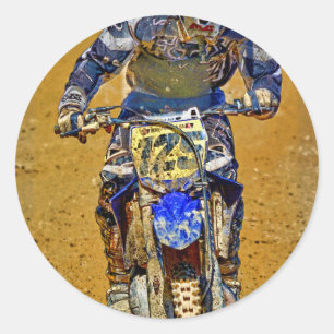 Dirt-Biking Moto-X Champ Designer #Gift Ronde Sticker