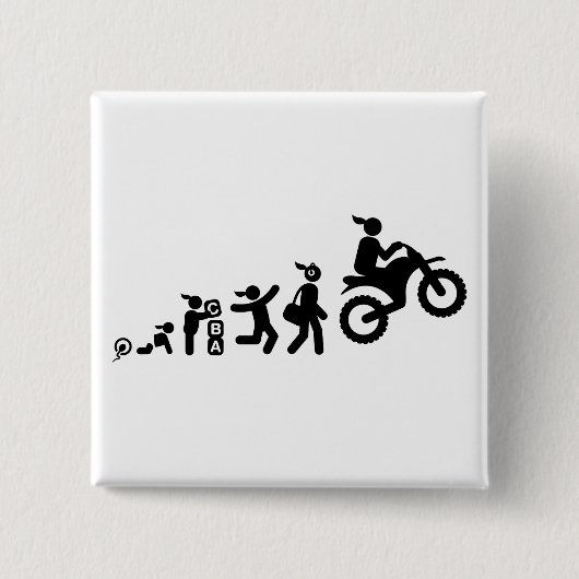Dirt Biking Vierkante Button 5,1 Cm (Voorkant)