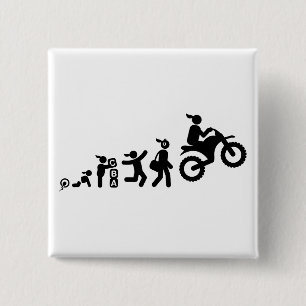 Dirt Biking Vierkante Button 5,1 Cm