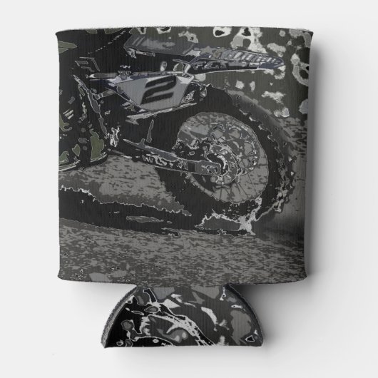 Dirt Biking (zwart-wit) Blikjeskoeler (Voorkant)