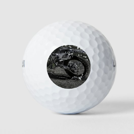 Dirt Biking (Zwart & Wit) Golfballen (Voorkant)