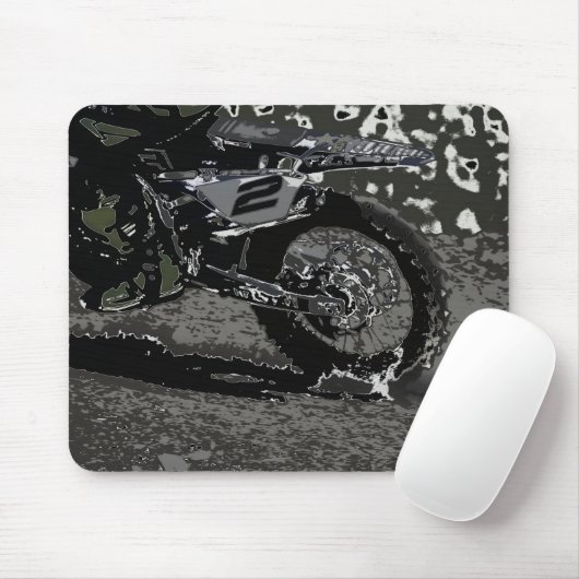 Dirt Biking (zwart-wit) Muismat (Met muis)