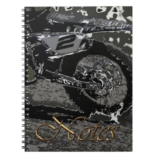 Dirt Biking (zwart-wit) Notitieboek (Voorkant)