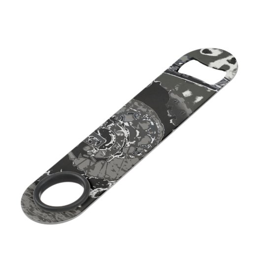 Dirt Biking (zwart-wit) Speed Flessenopener (Voorkant Gekanteld)