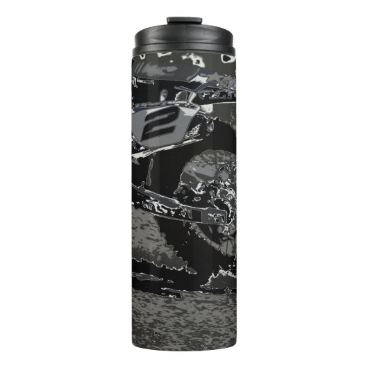 Dirt Biking (Zwart & Wit) Thermosbeker (Voorkant)