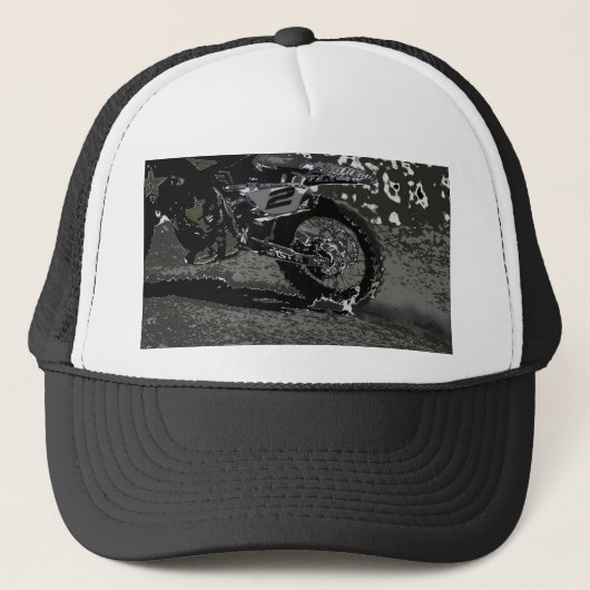Dirt Biking (zwart-wit) Trucker Pet (Voorkant)