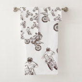 Dirt Cross Bathroom Towel Set Bad Handdoek (Insitu)