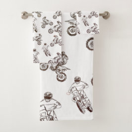 Dirt Cross Bathroom Towel Set Bad Handdoek