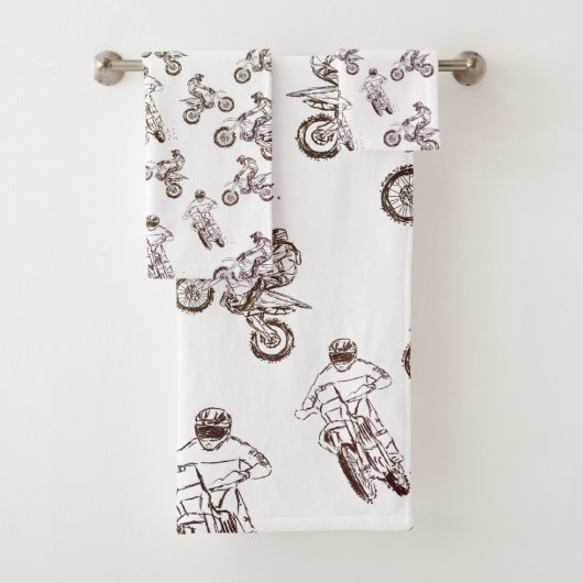 Dirt Cross Bathroom Towel Set Bad Handdoek (Insitu)