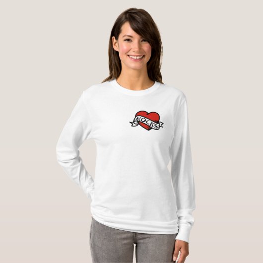 Dirt Dames Heart Front, Grote Logo achterzijde T-shirt (Voorkant volledig)