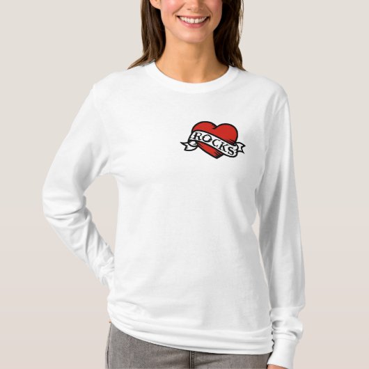 Dirt Dames Heart Front, Grote Logo achterzijde T-shirt (Voorkant)