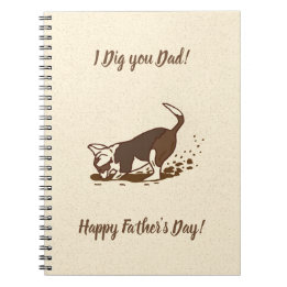 Dirt Digging Dogs - Gelukkige Vaderdag hond vader. Notitieboek