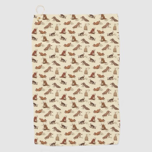 Dirt Digging Dogs - patroon vaderdag cadeau. Golfhanddoek (Voorkant)