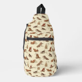 Dirt Digging Dogs - strandvakantie patroon. Sling Bag (Voorkant)