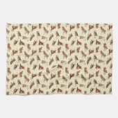 Dirt Digging Dogs - strandvakantie patroon. Theedoek (Horizontaal)