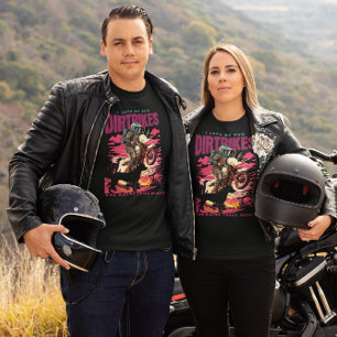 Dirt fiets rijder hond papa hond mam avontuur t-shirt