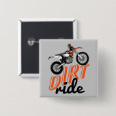 Dirt racing vierkante button 5,1 cm (Voorkant /achterkant)