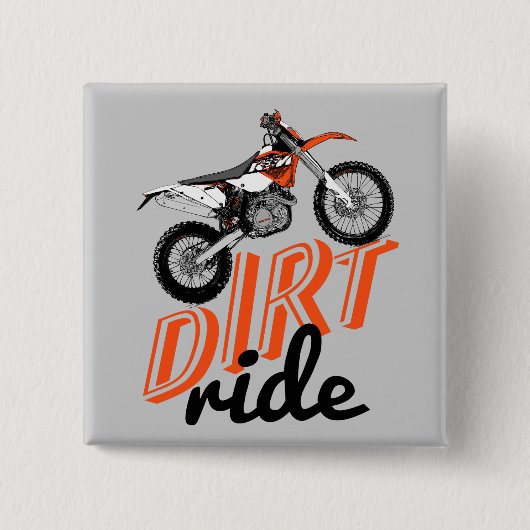 Dirt racing vierkante button 5,1 cm (Voorkant)