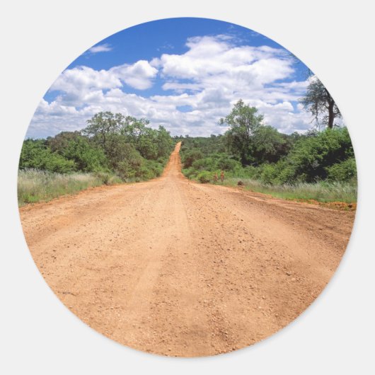 Dirt Road, Kruger National Park, Mpumalanga Ronde Sticker (Voorkant)