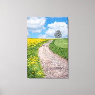 Dirt Road & Tree Canvas Afdruk