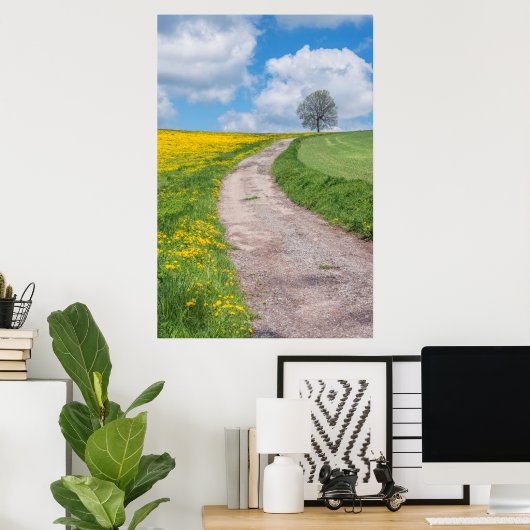 Dirt Road & Tree Poster (Thuiskantoor)