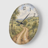 Dirt Road Wall Clock — Rustic Landscape Design Grote Klok (Hoek)