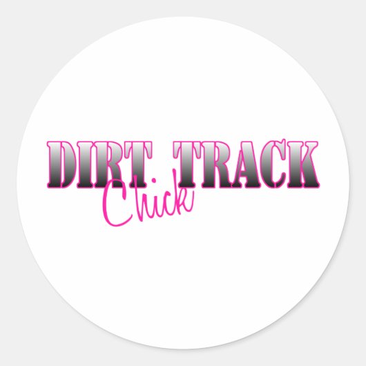 Dirt Track Chick Ronde Sticker (Voorkant)