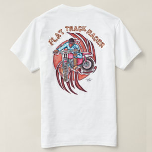 DIRT TRACK MOTORCYCLE RACER WHITE T-SHIRT