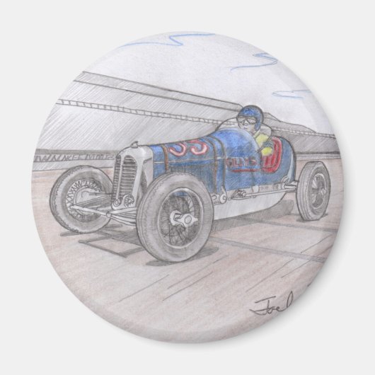 DIRT TRACK RACER magnet (rond) (Voorkant)