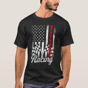 Dirt Track Racing American Flag Race Car Racecar T-shirt