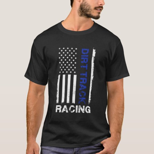 Dirt Track Racing American Flag T-shirt (Voorkant)