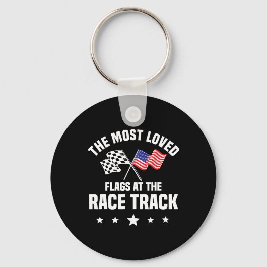Dirt Track Racing Automobile Race American Indepen Sleutelhanger (Voorkant)