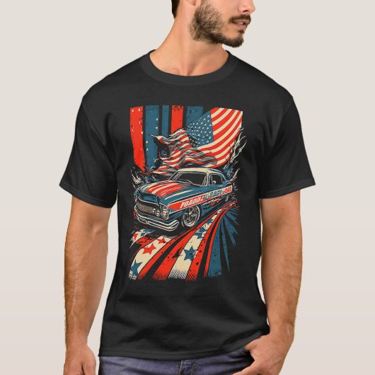 Dirt Track Racing Automobile Race American Indepen T-shirt (Voorkant)