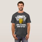 Dirt Track Racing Beer en Racing Soort Dag T-shirt (Voorkant volledig)