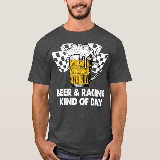 Dirt Track Racing Beer en Racing Soort Dag T-shirt (Voorkant)