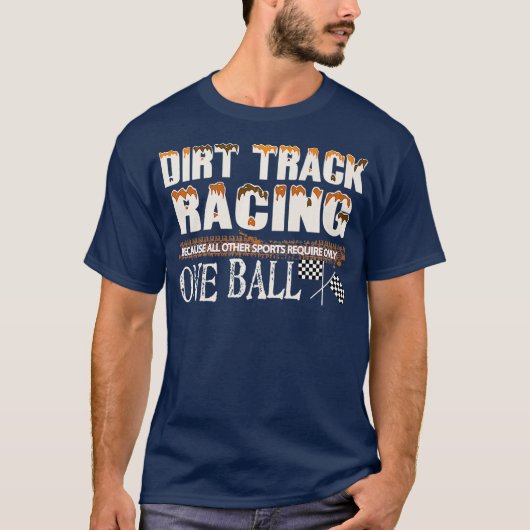 Dirt Track Racing Flag Funny Mud Design T-shirt (Voorkant)