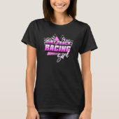 Dirt Track Racing Meisje Stock Auto Racing Geruit T-shirt (Voorkant)