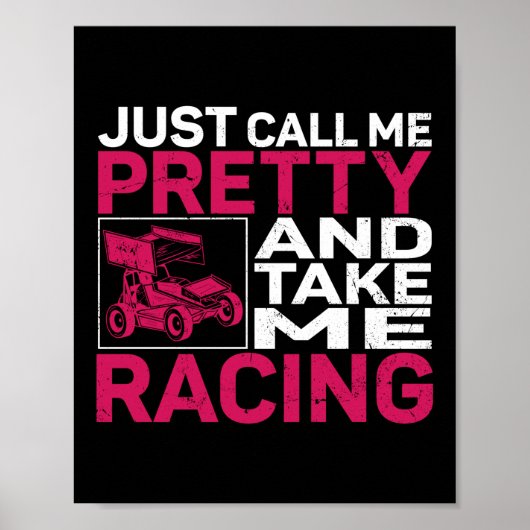 Dirt Track Racing noem me gewoon  en neem me mee Poster (Voorkant)