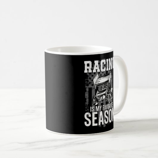 Dirt Track Racing Racing Is My Favorite Season Koffiemok (Voorkant rechts)